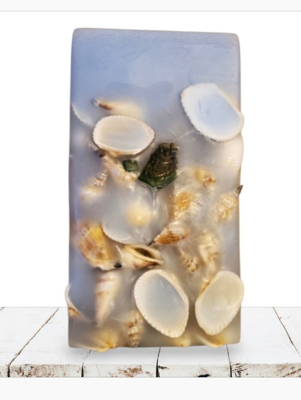 Blue Seashell Pillar Candle